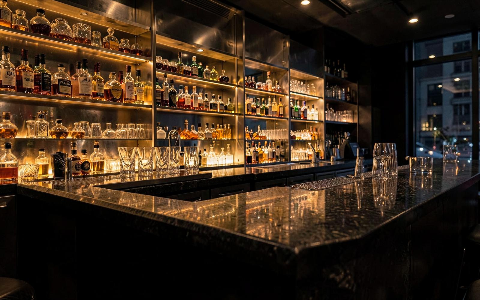 Warm beleuchtete Bar im IVY